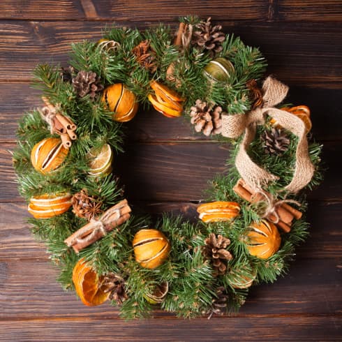 Photo of a Citrus Orange Christmas Wreath