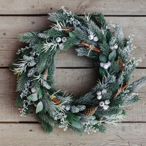 Photo of a White Christmas Wreath